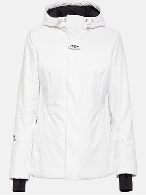 Balenciaga Women's White Hooded Ski Jacket - NWT Size FR 36 / S